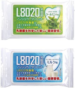 Doshisha L8020 Anti Bacteria Dental Care Tablets, Mint and Milk Flavor, Made in Japan, Set of 2, 9gms Each.