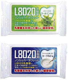 Doshisha L8020 Anti Bacteria Dental Care Tablets, Mint and Yogurt Flavor, Made in Japan, Set of 2, 9gms Each.