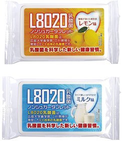 Doshisha L8020 Anti Bacteria Dental Care Tablets, Lemon and Milk Flavor, Made in Japan, Set of 2, 9gms Each.
