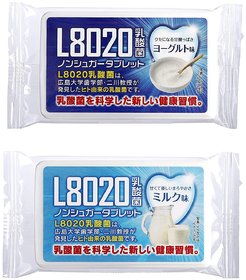 Doshisha L8020 Anti Bacteria Dental Care Tablets, Milk and Yogurt Flavor, Made in Japan, Set of 2, 9gms Each.