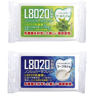 Doshisha L8020 Anti Bacteria Dental Care Tablets, Mint and Yogurt Flavor, Made in Japan, Set of 2, 9gms Each.