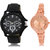 Adk Ad-04-Lk-225 Black & Rose Gold Dial Look Watches For Couple
