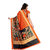 Meia Orange Bhagalpuri Silk Block Print Saree With Blouse