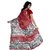 Svb Sarees Red Taffeta Block Print Saree Without Blouse