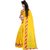 Meia Yellow Art Silk Block Print Saree With Blouse