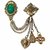 Men Style Mens Suit Green Rhinestone Crystal Wedding Party Wear Lapel Pin Gold Brass Crystal Brooch.