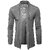PAUSE Grey Solid Lapel Collar Slim Fit Full Sleeve Men's Cardigan