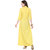 Saadhvi Yellow And Black Slub Cotton Embellished Pack Of 2 Kurtas