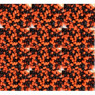 Empty Gelatin Capsules 0 Orange/Black 500