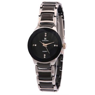 Iik Collection Silver And Black Analog Watch For Woman