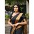 Svb Black Art Silk Plain With Blouse Saree