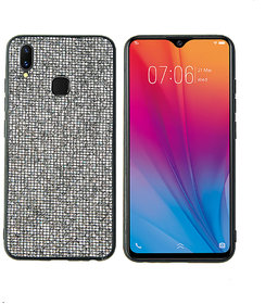Sparkling Silver Crystal Soft Silicon Bumper Back Cover For Vivo Y93