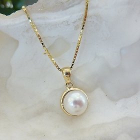 Pearl Pendant With Natural Pearl (Moti/Mukta) Astrological Lab Certified - Ceylonmine