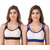 Empisto Branded Blue, Black Color Cotton Fabric Sport Bra