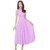 Vivient Women Light Purple Plain Round Neck Georgette Maxi Dress