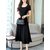 Vivient Women Black Plain Round Neck Georgette Maxi Dress