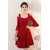 Vivient Women Red Bell Sleeve Cold Sholder Hosery Short Dress