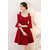 Vivient Women Red Bell Sleeve Cold Sholder Hosery Short Dress
