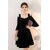 Vivient Women Black Bell Sleeve Cold Sholder Hosery Short Dress