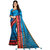 Eka Lifestyle Women's Blue Cotton Silk Printed Saree