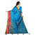 Eka Lifestyle Women's Blue Cotton Silk Printed Saree