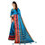 Eka Lifestyle Women's Blue Cotton Silk Printed Saree