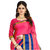 Eka Lifestyle Women's Pink Cotton Silk Printed Saree