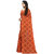 Eka Lifestyle Women's Orange Georgette Printed Saree