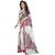 Eka Lifestyle Women's White Georgette Printed Saree
