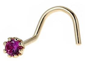 CEYLONMINE natural manik ruby gold plated nose pin original  unheated stone manik ruby nosepin for women  girls