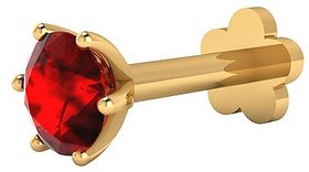 CEYLONMINE manik ruby stone nose pin original  certified gemstone ruby nosepin gold plated for women  girl