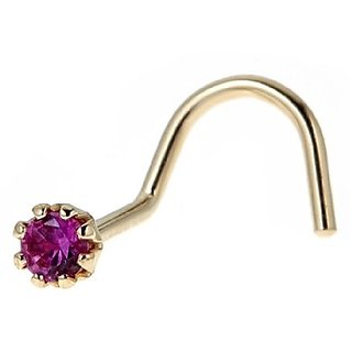 CEYLONMINE natural manik ruby gold plated nose pin original  unheated stone manik ruby nosepin for women  girls