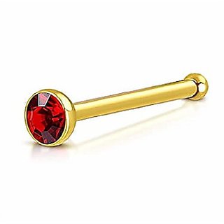 CEYLONMINE white ruby nosepin original  natiral stone manik ruby gold plated  stone for women  girls