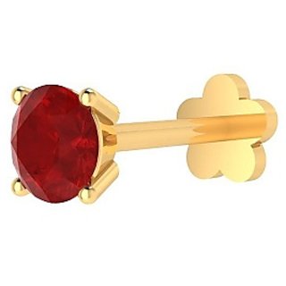CEYLONMINE original manik ruby stone nosepin certified  unheated ruby stone gold plated nose pin for women  girl
