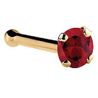 CEYLONMINE natural ruby nosepin original  certified manik ruby nose pin gold plated for women  girls