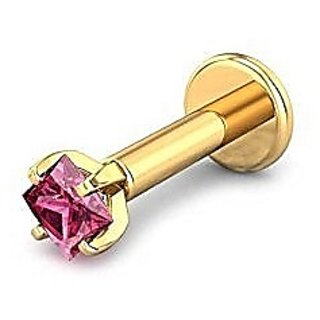 CEYLONMINE natural manik ruby nose pin original  unheated stone manik ruby gold plated nosepin for women  girls