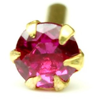 CEYLONMINE white manik ruby nosepin natural  original gemstone gold plated nose pin for women  girl
