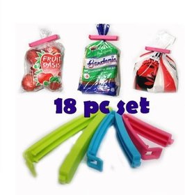 Evershine  3 Different 18 pcs Food Bag Clip Multicolor