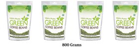 Pure organic Arabica Green Coffee Beans 200gm, Decaffeinated  Unroasted Arabica Coffee for Weight Management(800 grams)