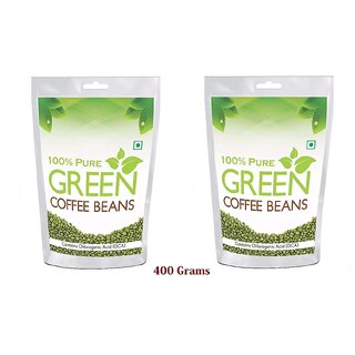 Pure organic Arabica Green Coffee Beans 200gm, Decaffeinated  Unroasted Arabica Coffee for Weight Management(400 grams)