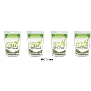 Pure organic Arabica Green Coffee Beans 200gm, Decaffeinated  Unroasted Arabica Coffee for Weight Management(800 grams)