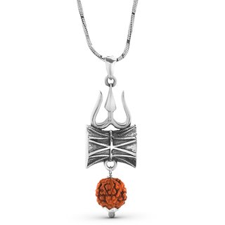 CEYLONMINE shiv shakti rudraksha pendant five face rudraksha pendant for unisex