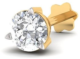 CEYLONMINE natural diamond nosepin original  certified american diamond gold plated nose pin for women  girls