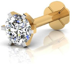 CEYLONMINE american diamond nose pin gold plated original stone for women   girls