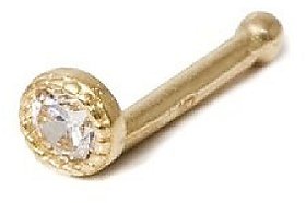 CEYLONMINE original diamond nosepin natural stone american diamond gold plated nose pin for women & girls
