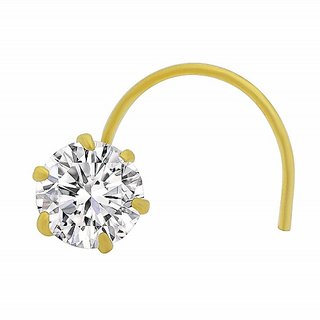 CEYLONMINE original diamond nosepin natural stone american diamond gold plated nose pin for women  girls