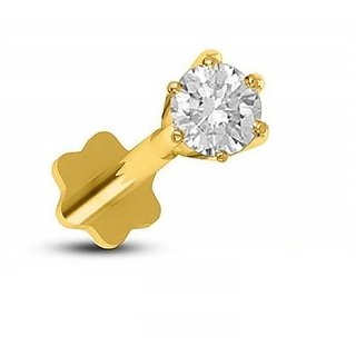 CEYLONMINE Diamond nosepin natural & original stone nosepin gold plated  for women & girl