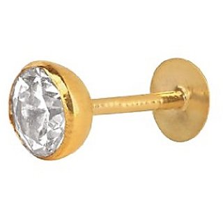 CEYLONMINE American diamond nose pin natural  original stone diamond nosepin gold plated for women  girls