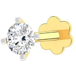 CEYLONMINE Diamond nosepin natural & original stone nosepin gold plated women & girl