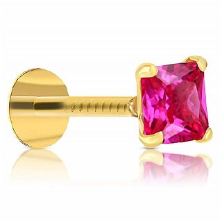 CEYLONMINE original manik ruby stone gold plated nosepin certified & unheated ruby stone